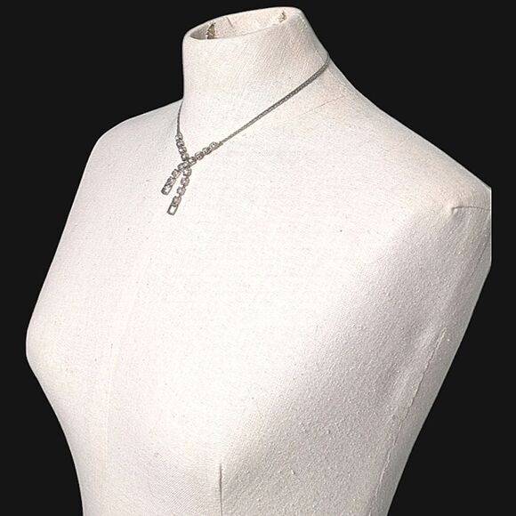 Vintage Rhinestone And Silver Choker Style Necklace 5" Diameter - Picture 5 of 12